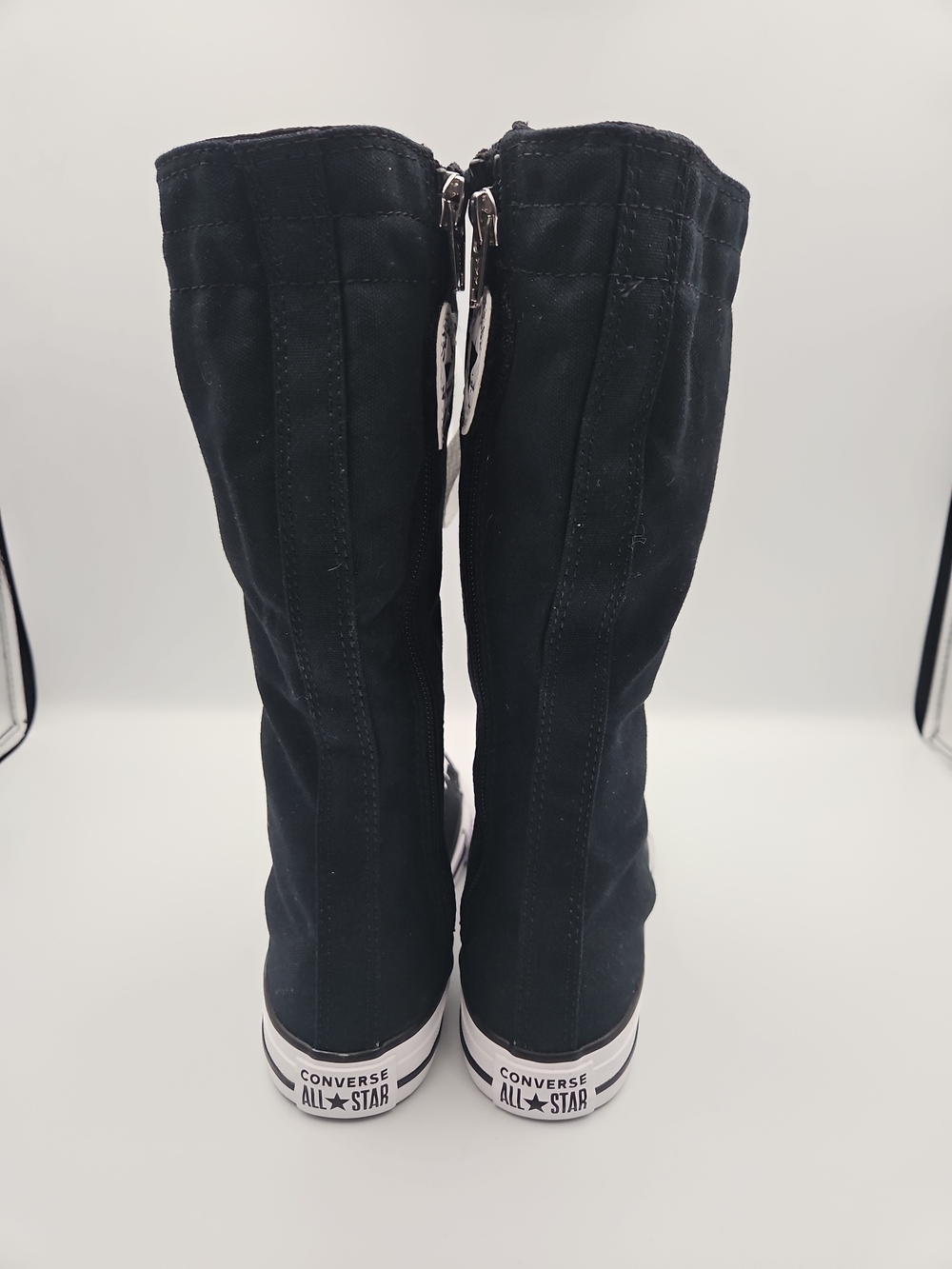 Converse Black Tall Lace-Up Kids' Sneakers with White Trim - Picture 4 of 8
